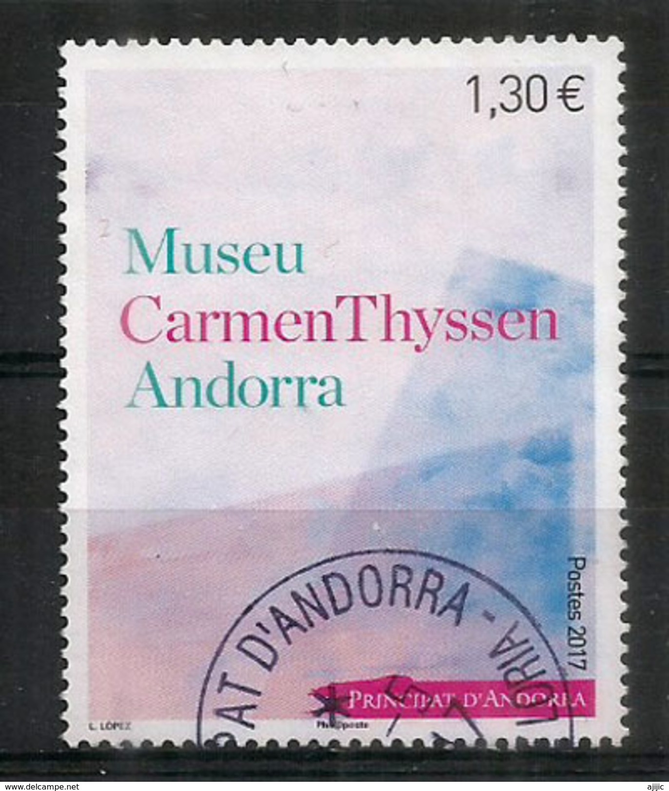 Nouveau Musée Carmen Thyssen En Andorre. Un Timbre Oblitéré, 1 ère Qualité. Année 2017 - Used Stamps