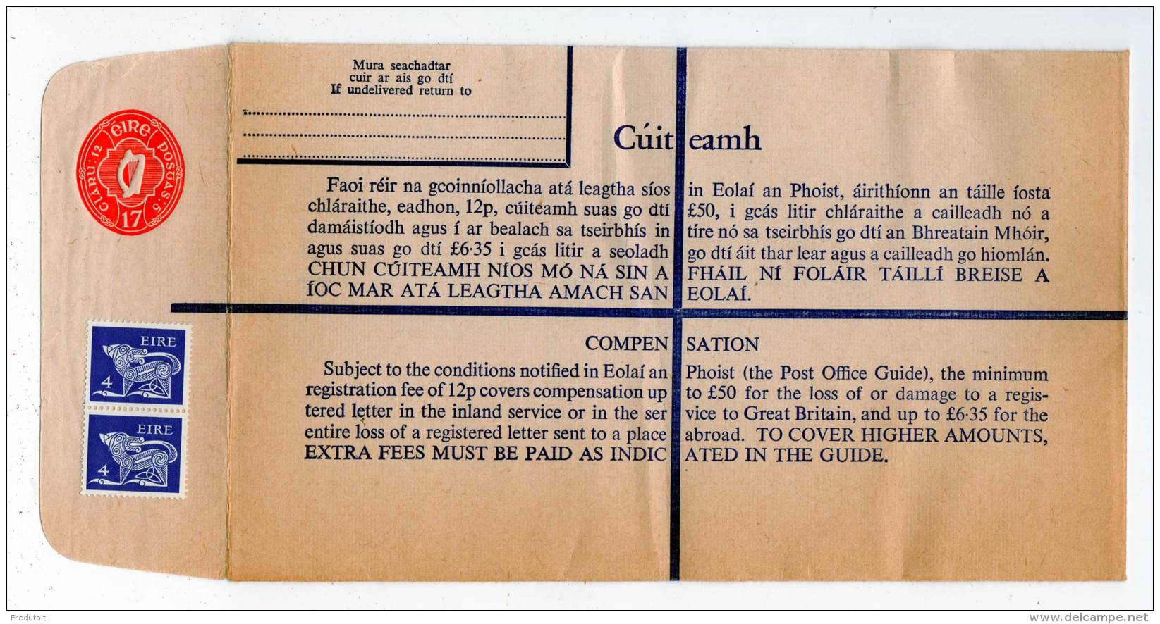 IRLANDE - Entier Postal - 1973/83 - EU 25 B - - Interi Postali