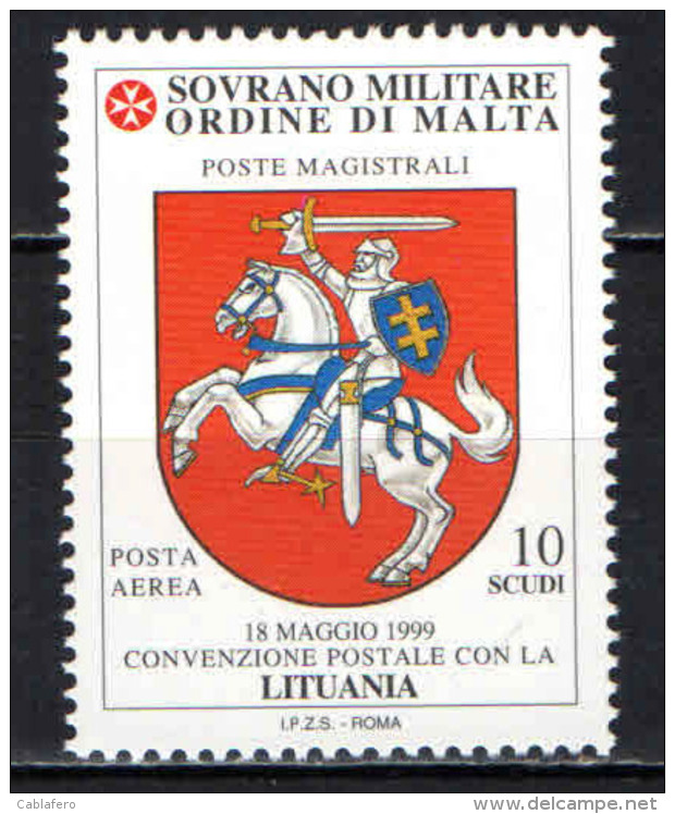 SMOM - 2000 - CONVENZIONE POSTALE CON LA LITUANIA - NUOVO MNH - Sovrano Militare Ordine Di Malta