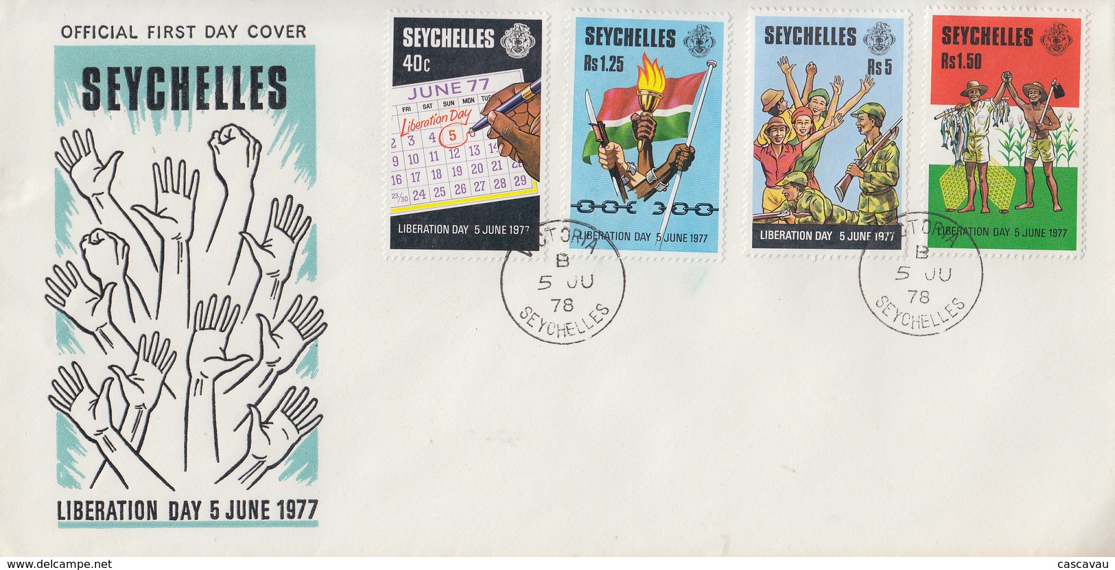 Enveloppe  FDC   1er  Jour    SEYCHELLES   1er  Anniversaire  De   La   Libération   1978 - Seychelles (1976-...)