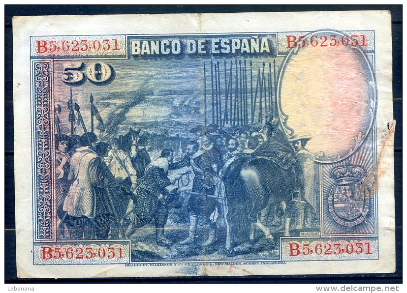 506-Espagne Billet De 50 Pesetas 1928 - B5 - 50 Pesetas