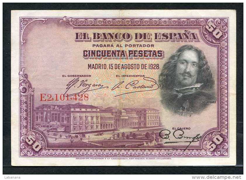 62-Espagne Billet De 50 Pesetas 1928 E2 - 50 Pesetas