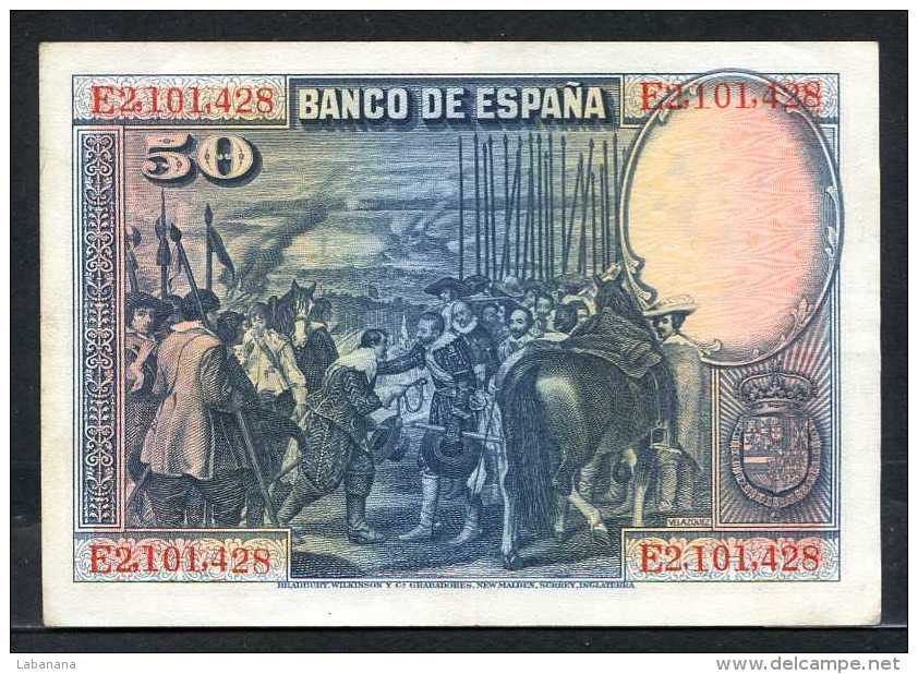 62-Espagne Billet De 50 Pesetas 1928 E2 - 50 Peseten