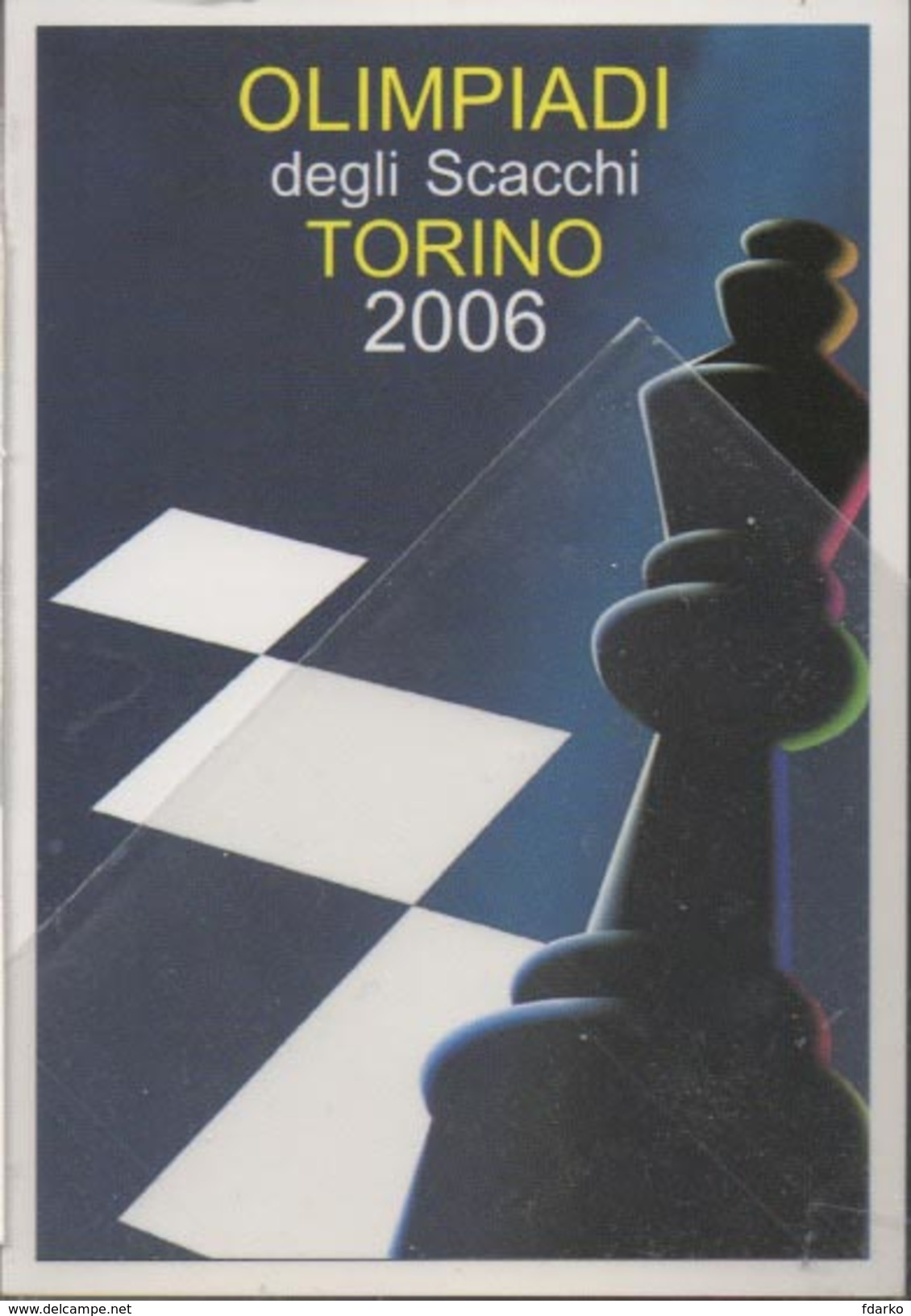 Cartolina Scacchi Schach Olimpiade Torino 2006 Chess échecs - Scacchi