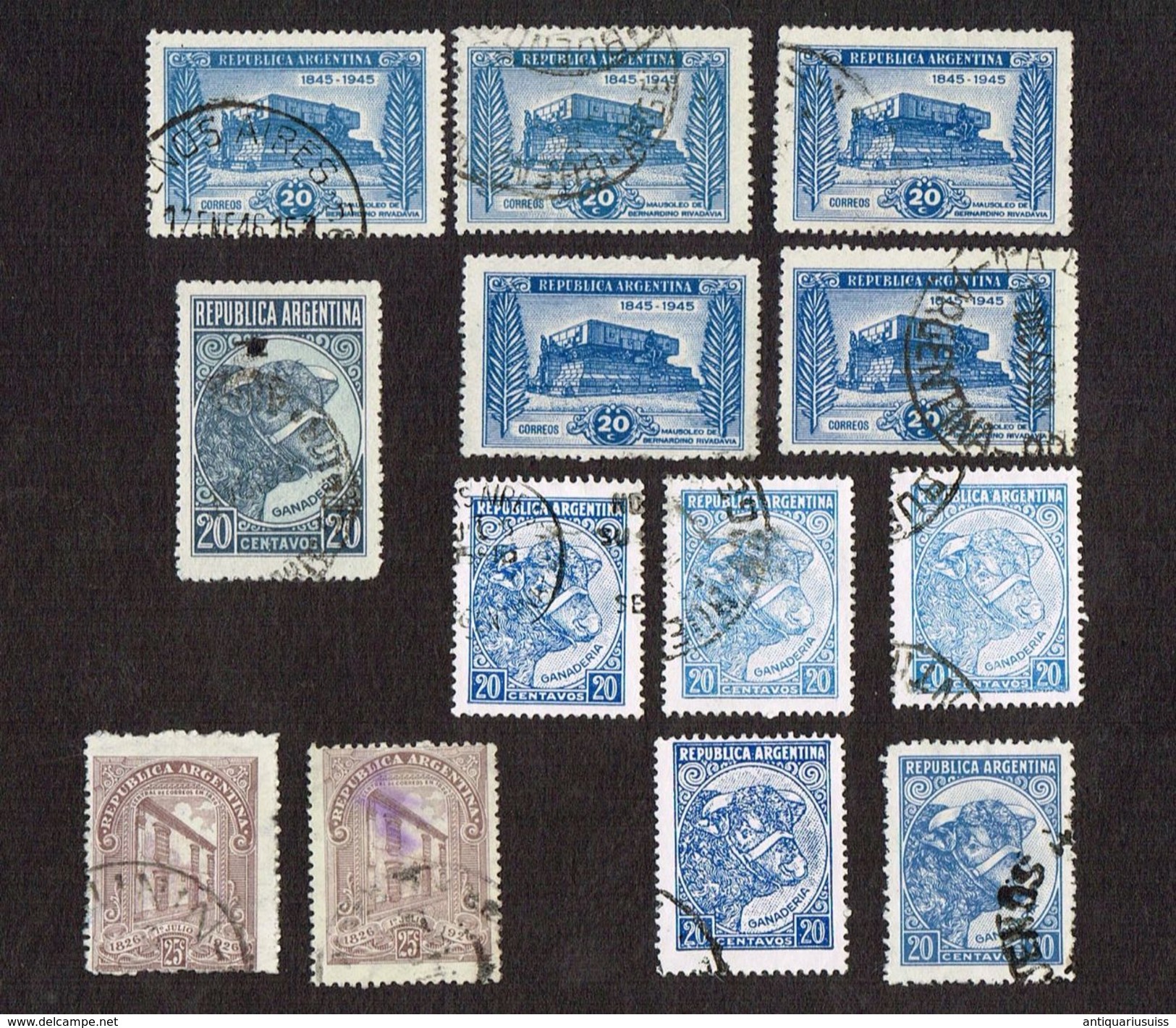 43x Stamps -lot - Argentina. - Verzamelingen & Reeksen