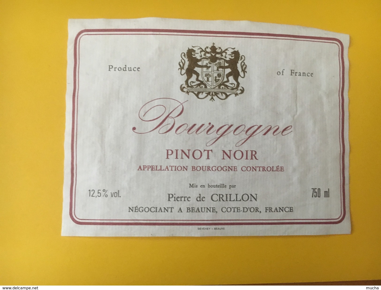 4727 - Bourgogne Pinot Noir Pierre De Crillon - Bourgogne