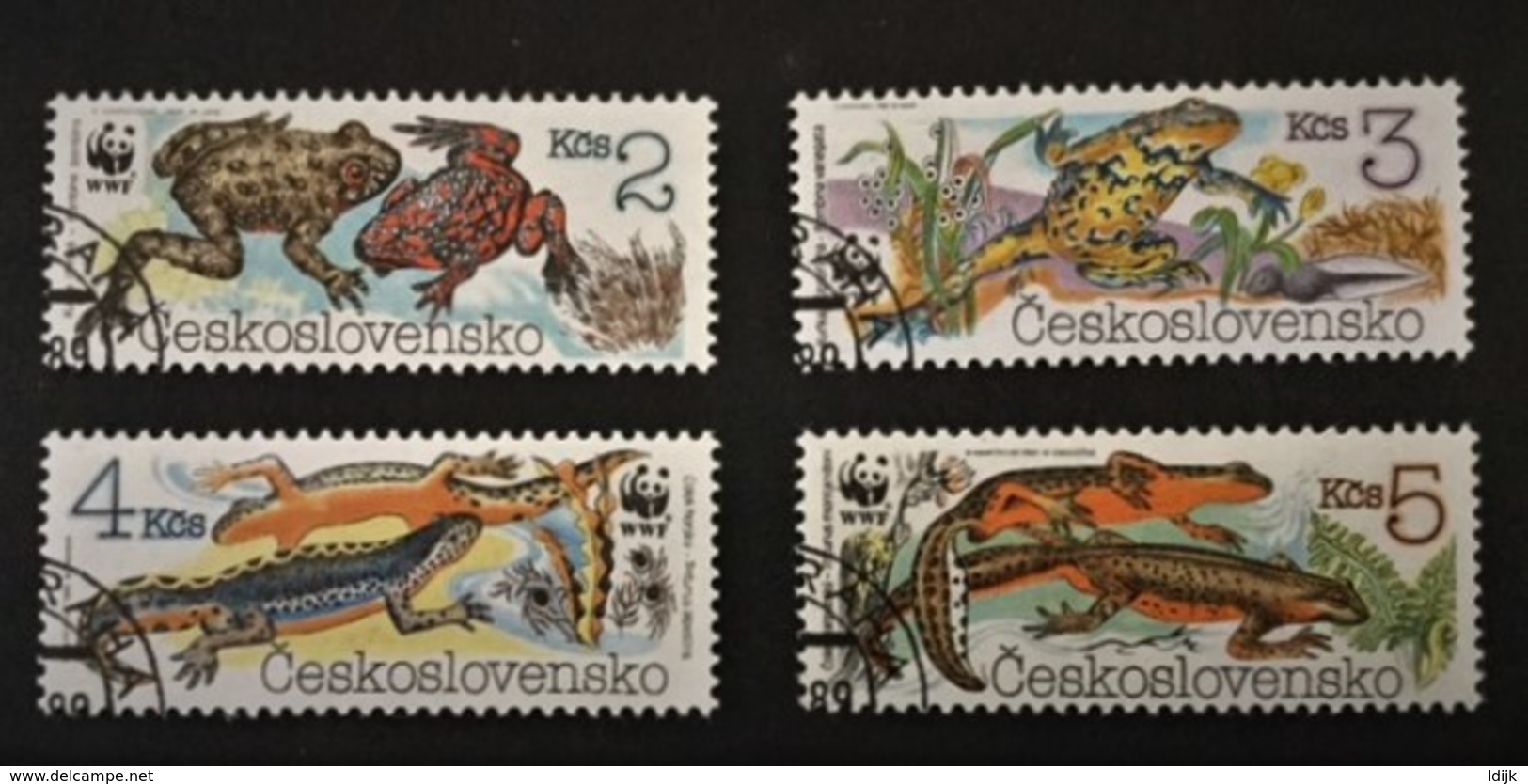 1969 Czechoslovakia : Set WWF Amphibians  Yvert 2808-2811 - Used Stamps