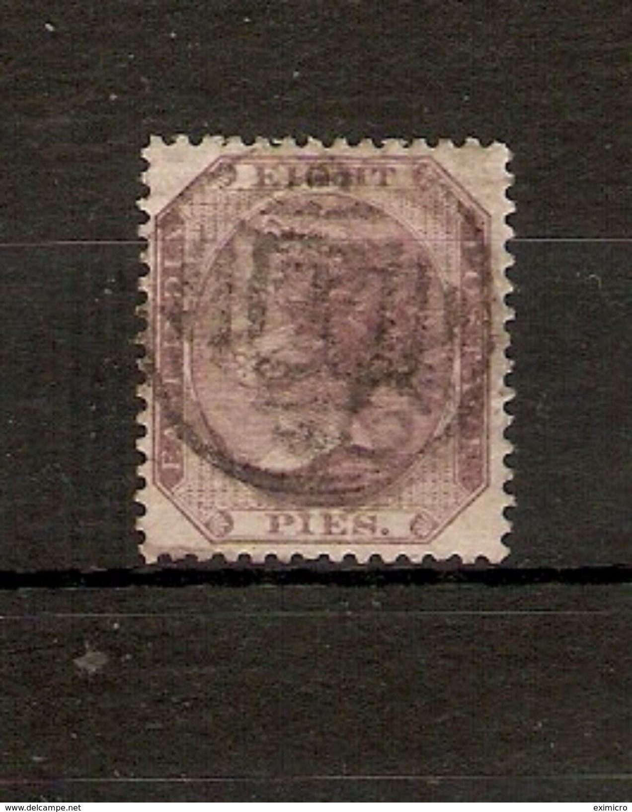 INDIA 1865 8p PURPLE SG 56 FINE USED Cat £15 - 1858-79 Compañia Británica Y Gobierno De La Reina