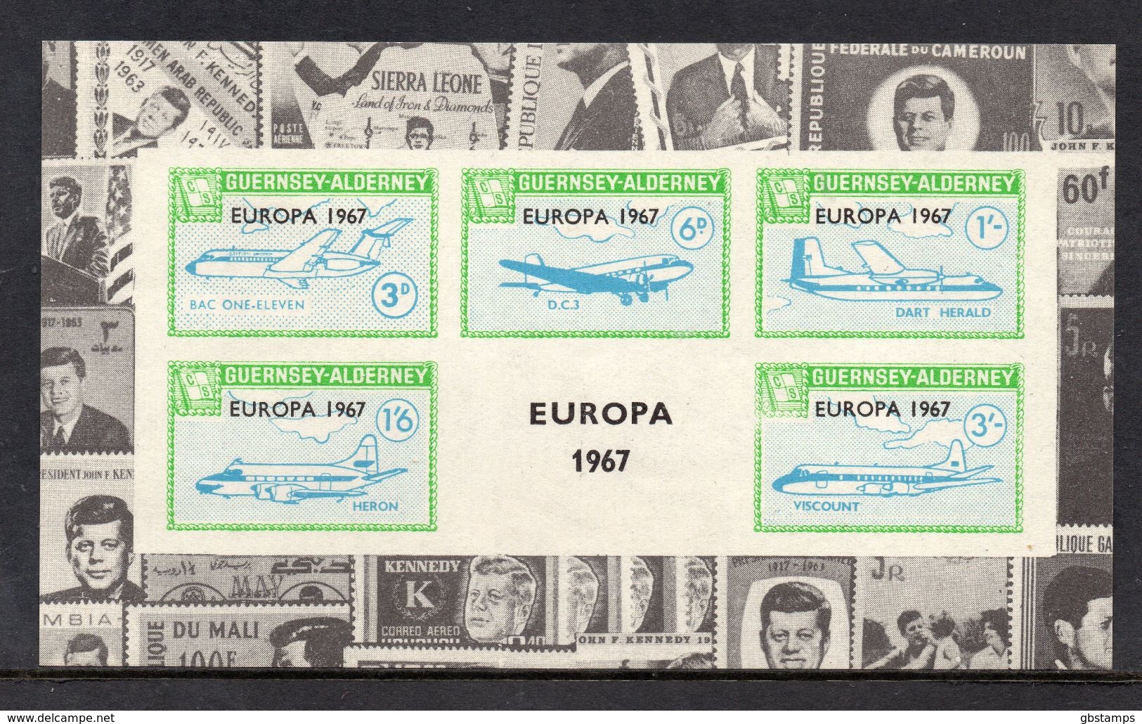 Guernsey Alderney Europa 1967 Imperf Miniature Sheet UM/MNH Featuring Aircraft As Scanned - Emissione Locali