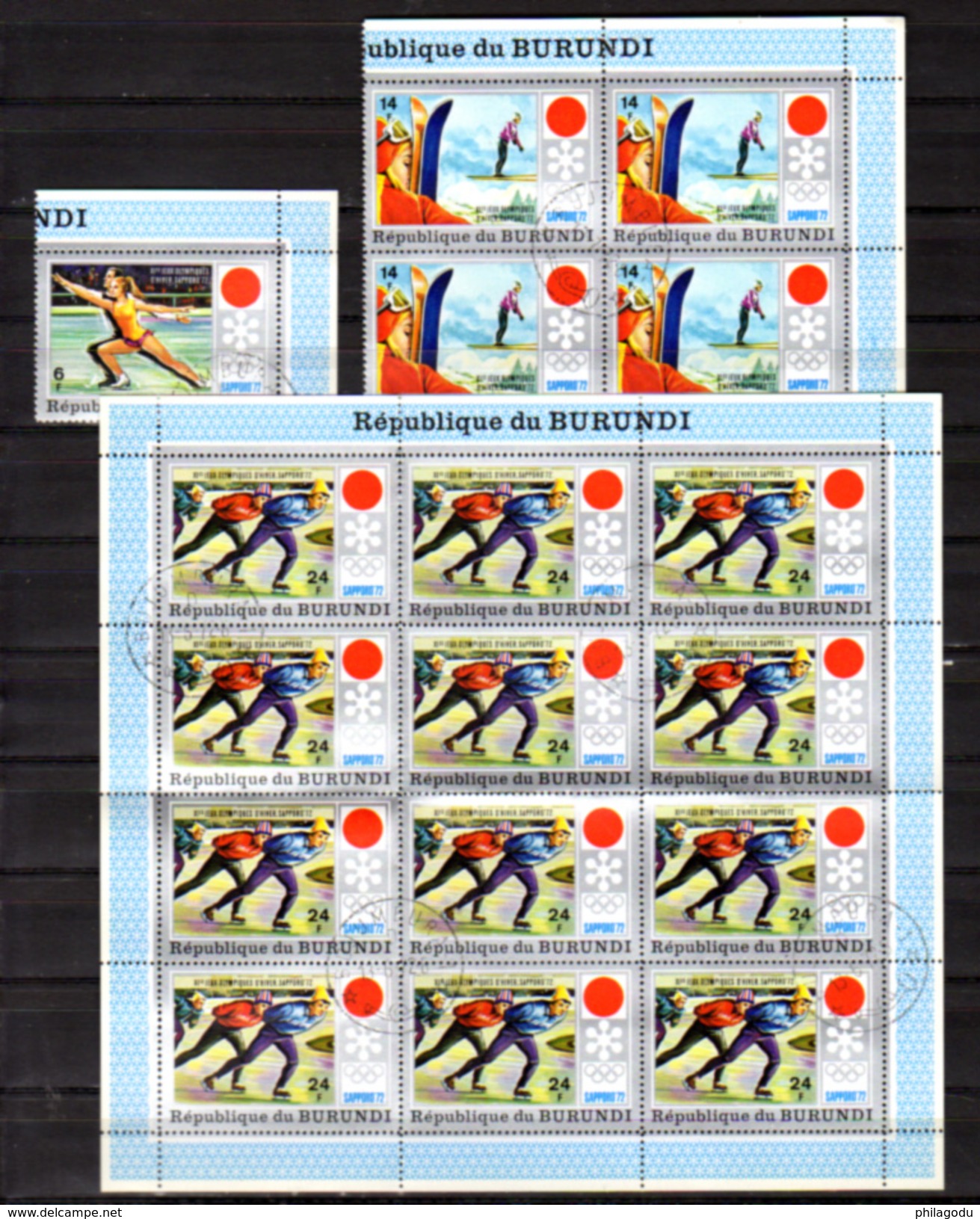 1972  Jeux Olympique à Sapporo, Doubles  Ø Entre 492 Et 500, (69x24f-41x 50f), Cote 55 &euro;, - Winter 1972: Sapporo