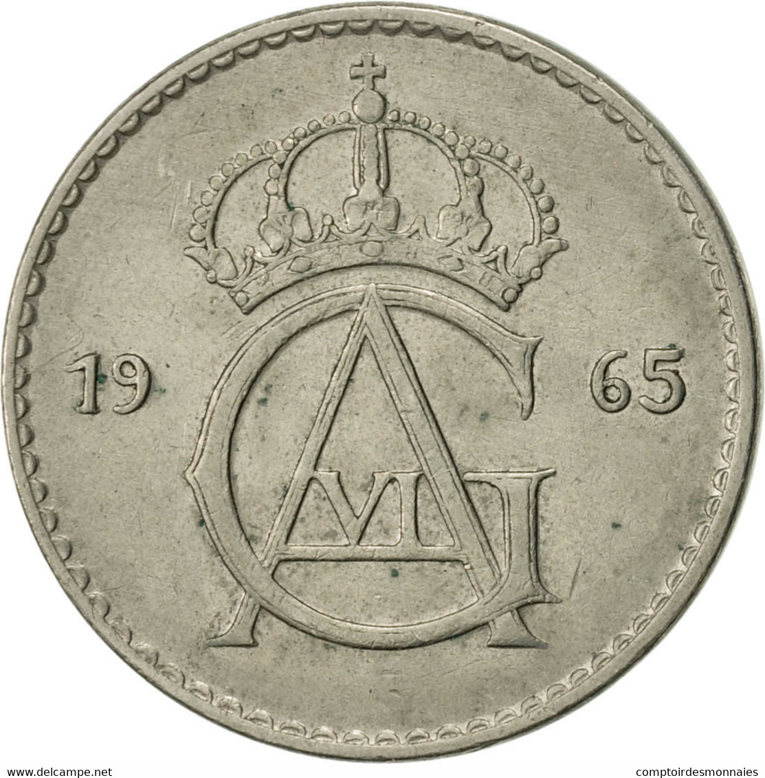 Monnaie, Suède, Gustaf VI, 50 Öre, 1965, TTB+, Copper-nickel, KM:837 - Suède