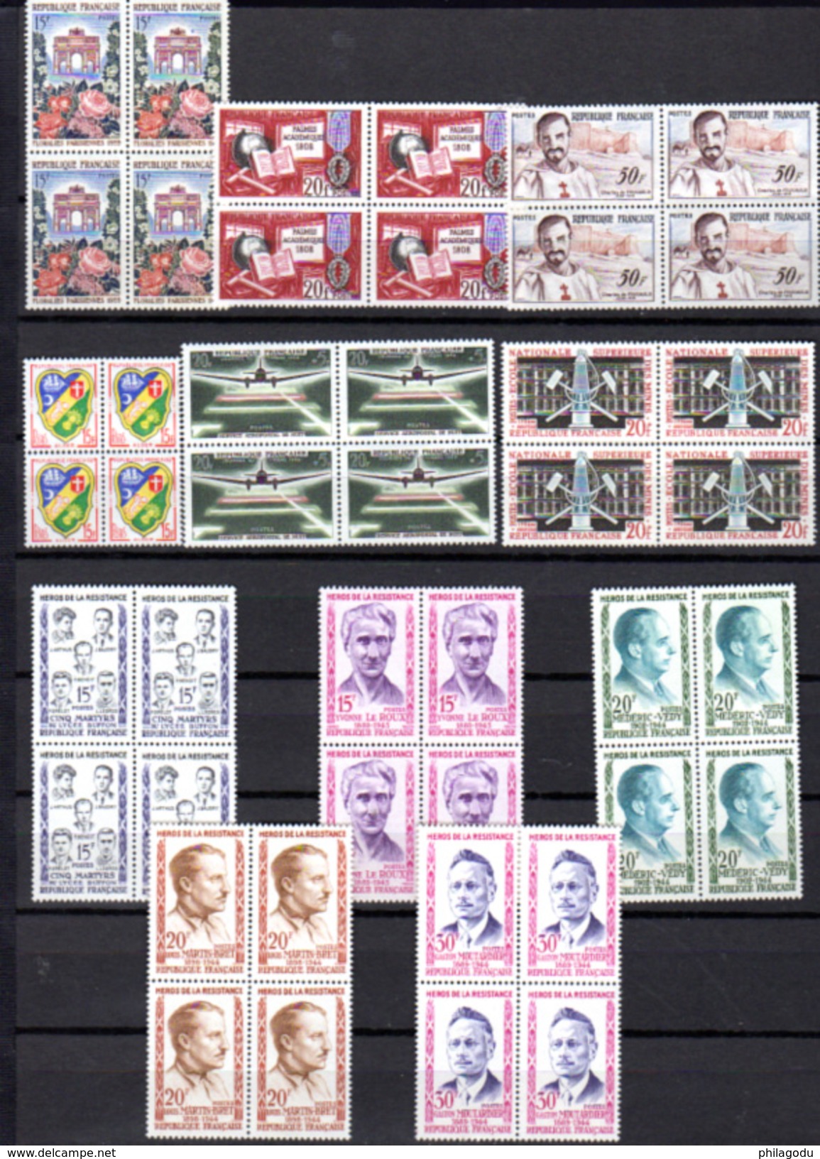 1959  1959 Séries Complètes ** (manque 1192/93-1216), 1189 / 1229**en #, Cote 135,80 &euro;, - Unused Stamps