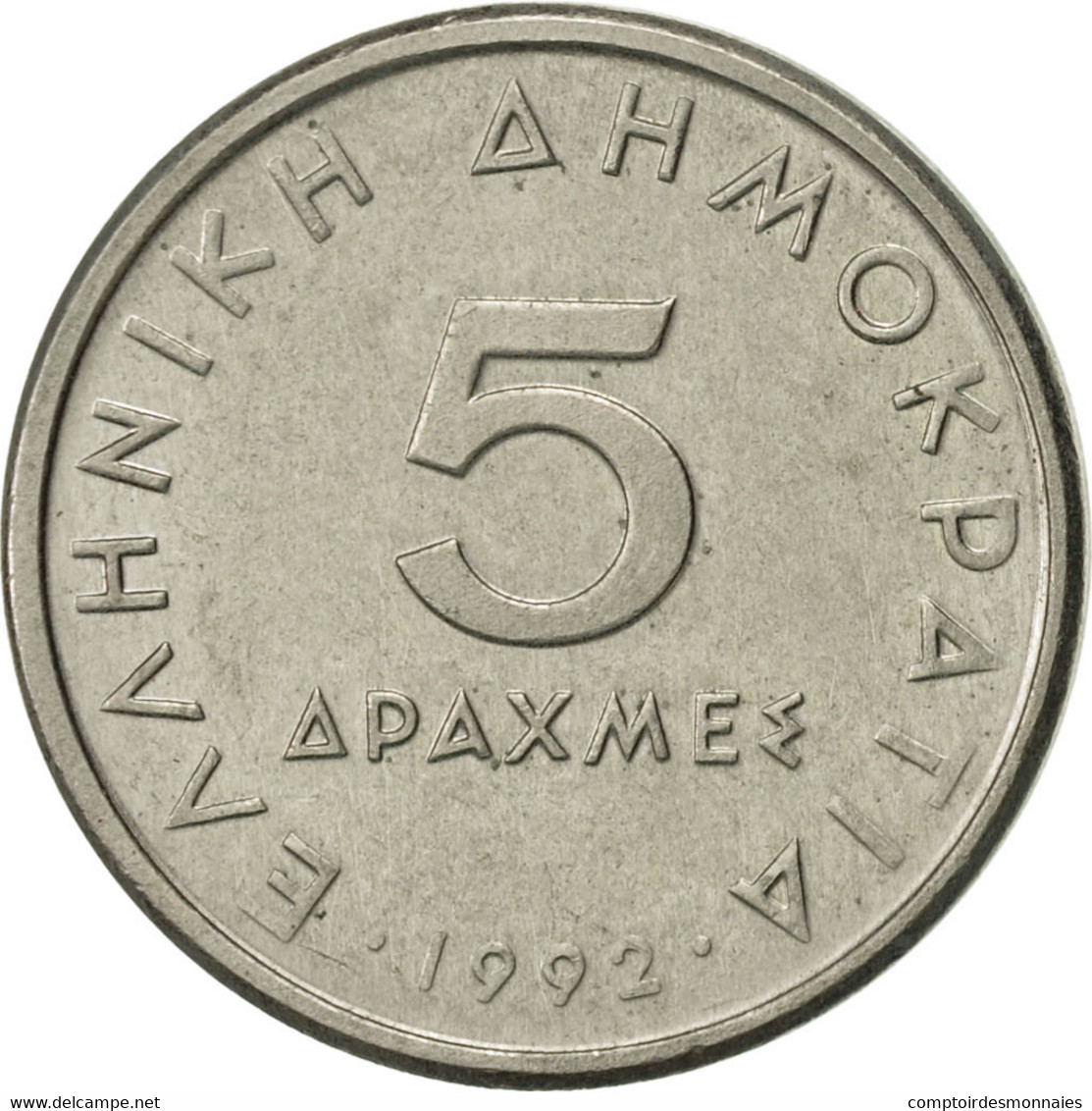 Monnaie, Grèce, 5 Drachmes, 1992, TTB+, Copper-nickel, KM:131 - Grèce