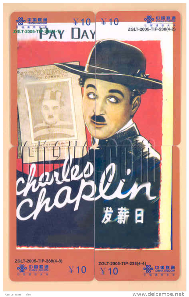 CHINA Telefonkarten Puzzle - Chaplin - China