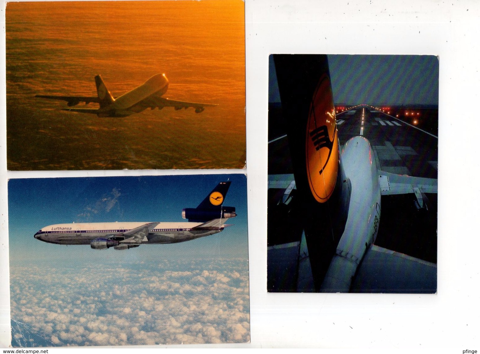 Lot De 7 Cartes Lufthansa : B727, A300, B707, B727, DC10, B747, Aterrissage - 1946-....: Moderne