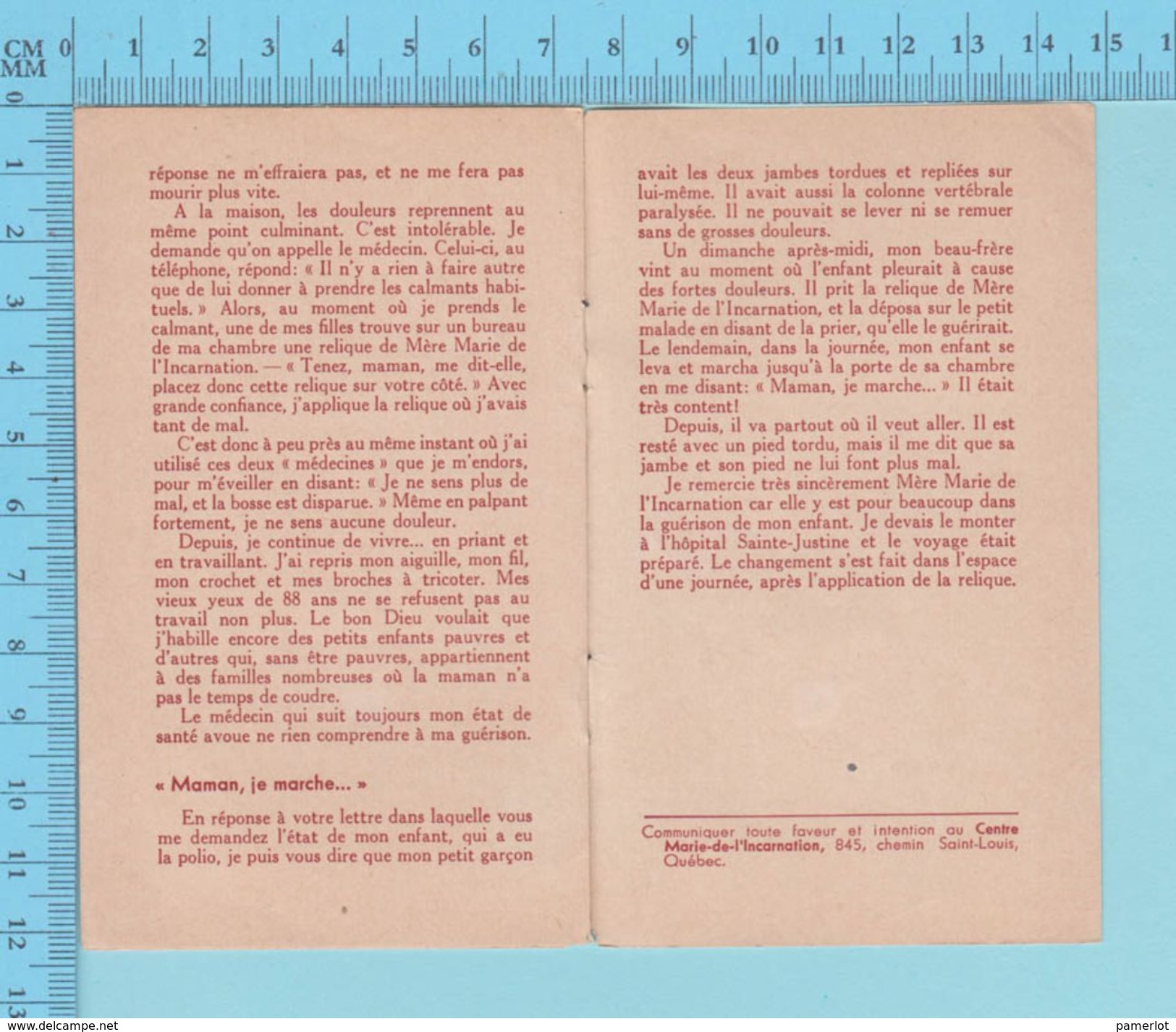 Image Reliquaire -Marie De L'incarnation, Fondatrice Des Ursulines De Quebec, Biographie Relique Relic Reliquia- 4 Scans - Religion & Esotérisme