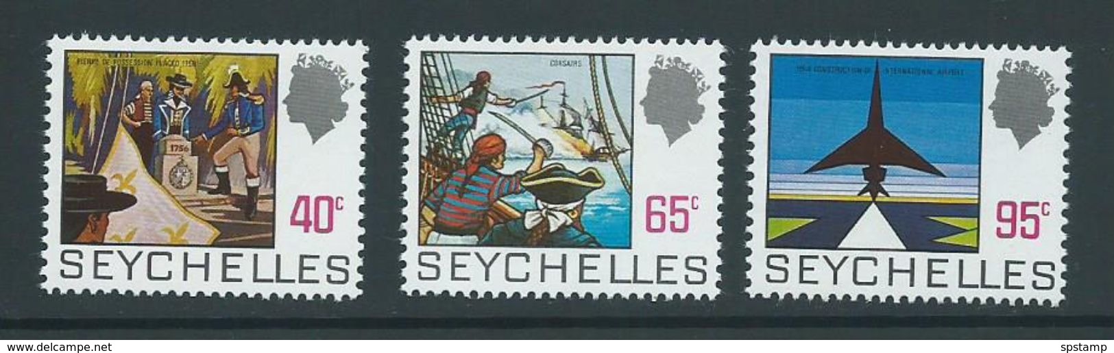 Seychelles 1972 Island History Definitives Later Issued 40c / 65c / 95c MNH - Seychelles (...-1976)