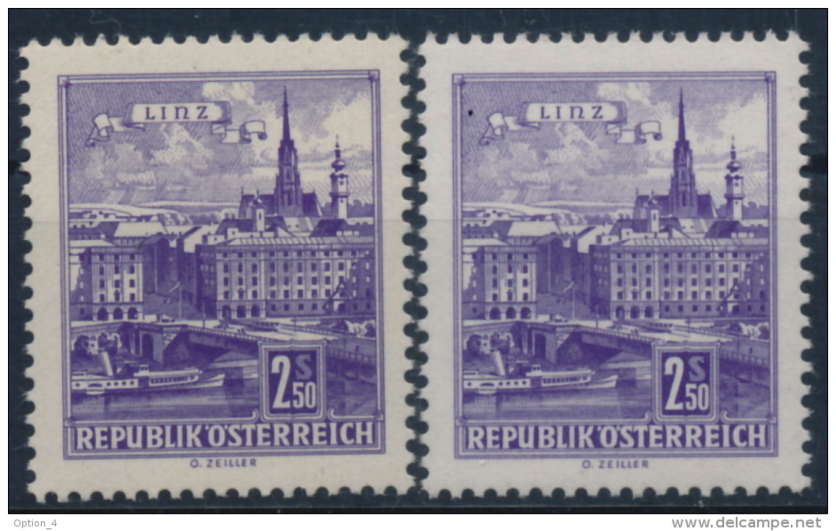 **Österreich Austria 1962 ANK 1104 X+y Mi 1118 (2) Paper Gelb+weiß Bauten Building Danube Bridge Linz MNH - Ungebraucht