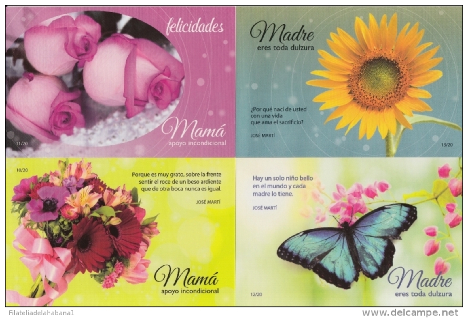 2017-EP-2 CUBA 2017 POSTAL STATIONERY. DIA DE LAS MADRES. MOTHER DAY SPECIAL DELIVERY COMPLETE SET 20. - Briefe U. Dokumente