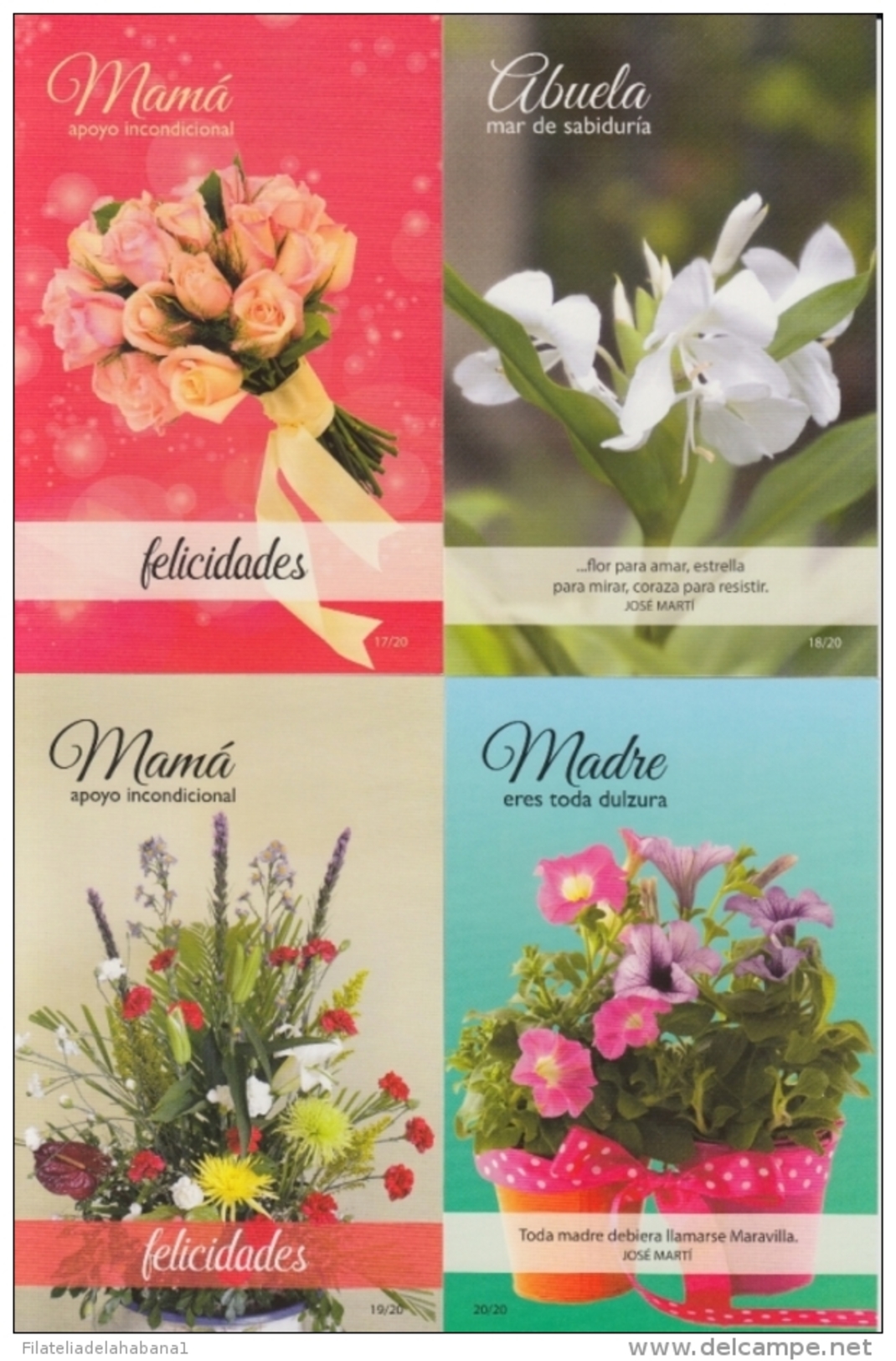 2017-EP-2 CUBA 2017 POSTAL STATIONERY. DIA DE LAS MADRES. MOTHER DAY SPECIAL DELIVERY COMPLETE SET 20. - Brieven En Documenten