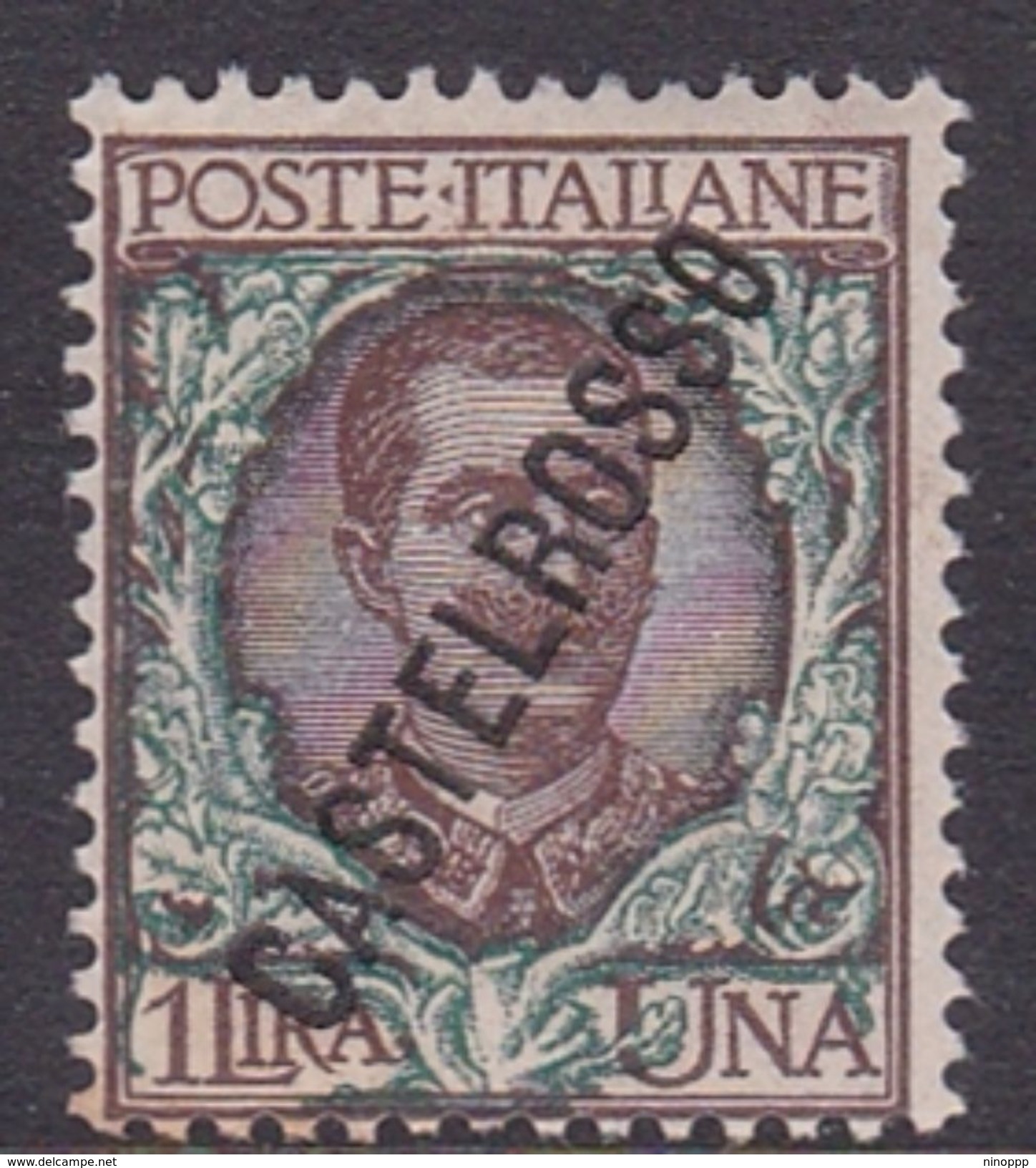 Italy-Colonies And Territories-Castelrosso S24 1924 1 Lira Brown And Green MNH - Emisiones Generales