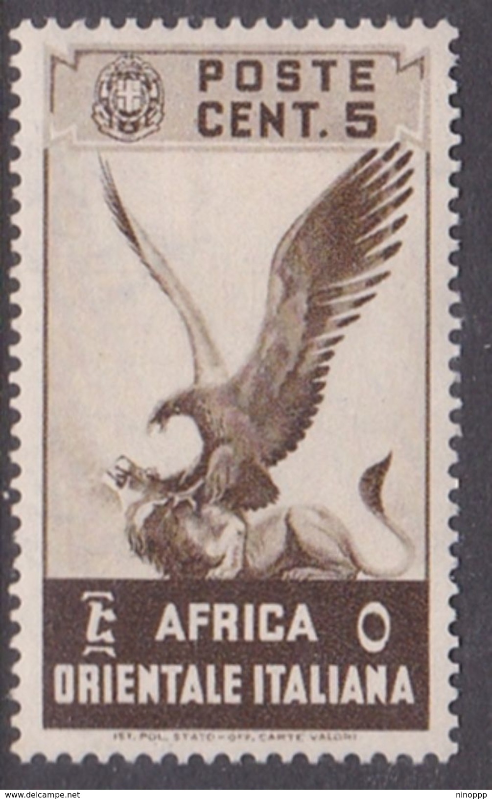 Italy-Colonies And Territories-Italian Eastern Africa S2 1938 5c Brown MH - Emissions Générales