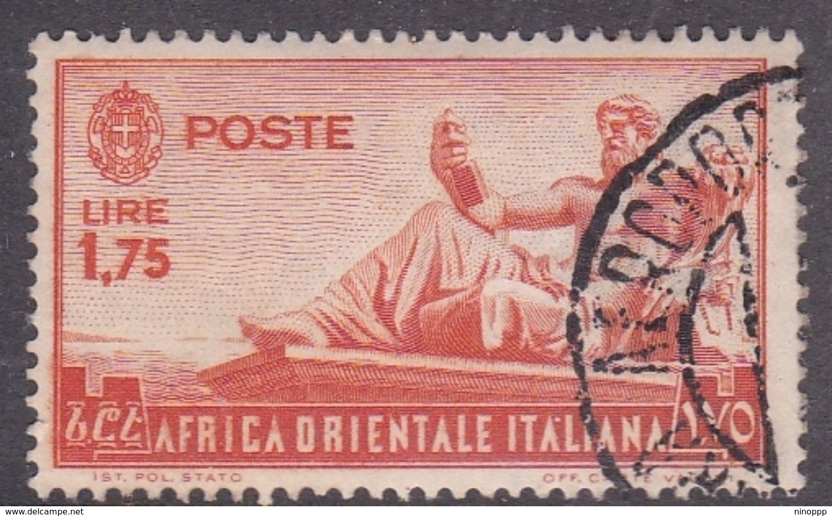 Italy-Colonies And Territories-Italian Eastern Africa S14 1938  1,75  Lira Orange Used - General Issues