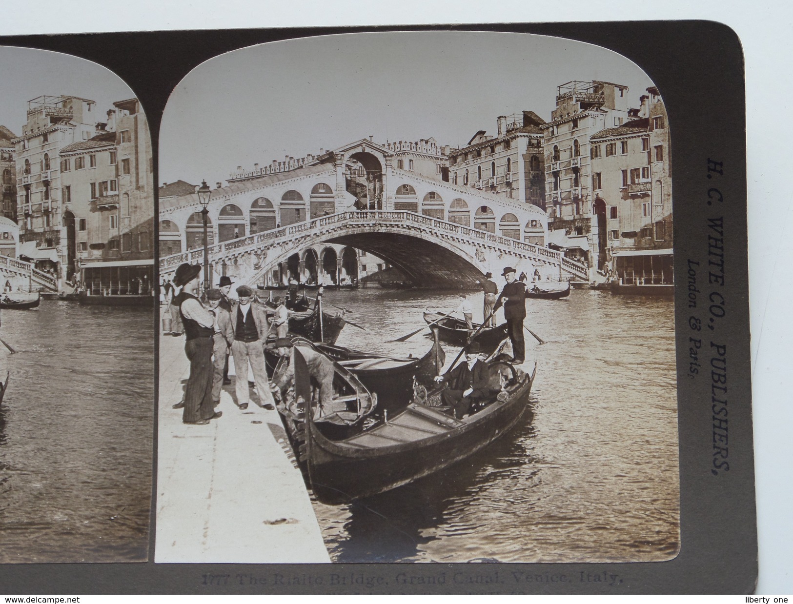 The RIALTO Bridge, Grand Canal Venice ITALY (1777) Stereo Photo PERFEC / H C White ( Look For Detail ) ! - Photos Stéréoscopiques