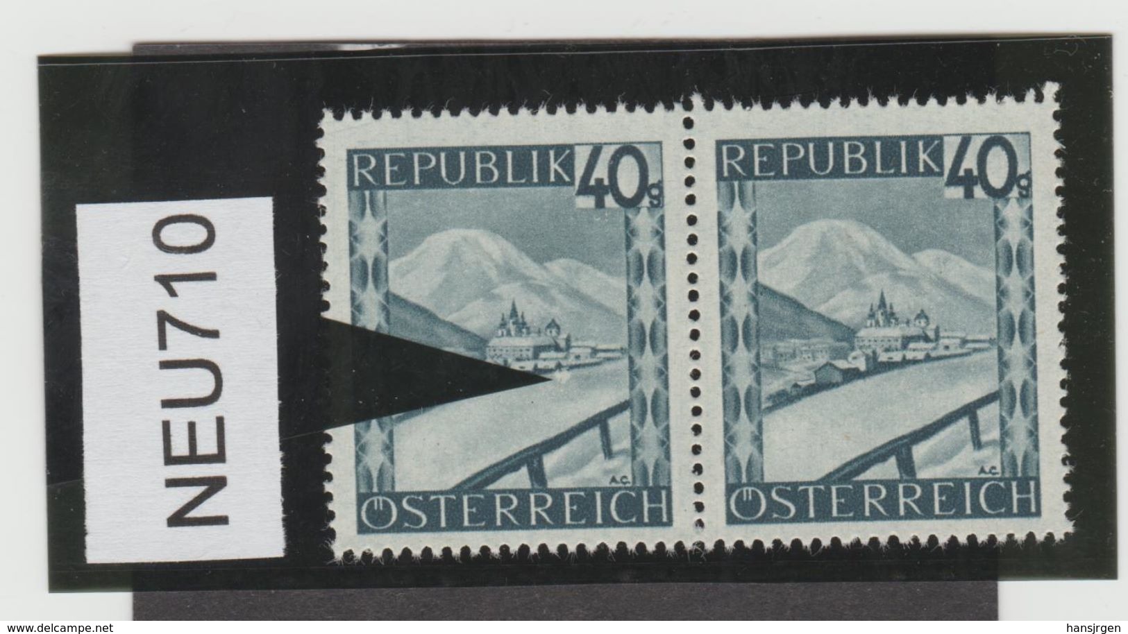 NEU710 ÖSTEREICH 1945 MICHL 757 PLATTENFEHLER SCHNEEHAUFEN Im PAAR Mit NORMALER MARKE ** - Variétés & Curiosités