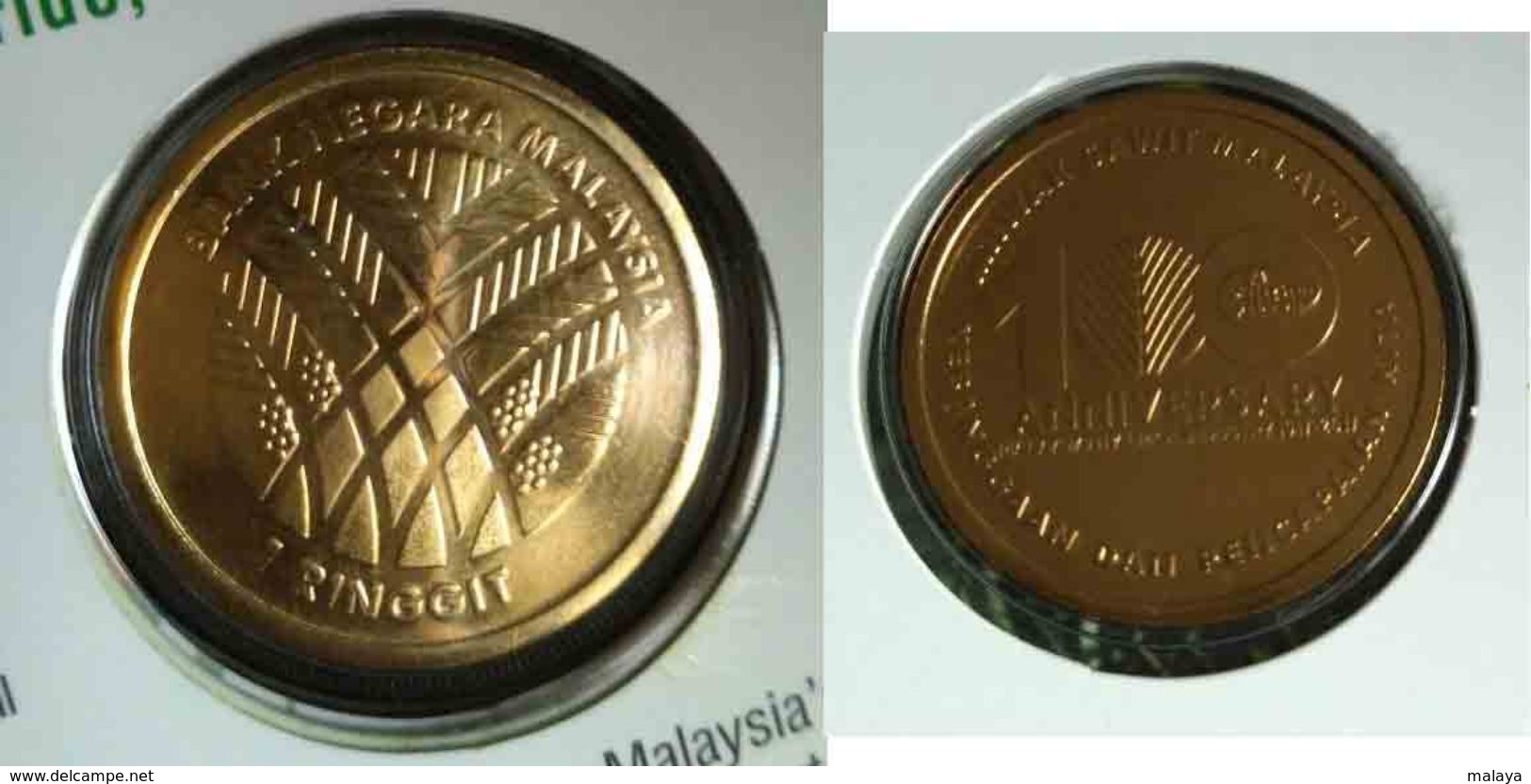 MALAYSIA 2017 100TH ANNIV OF THE MALAYSIAN PALM OIL NORDIC GOLD COIN (B.U.) Plant - Malaysia