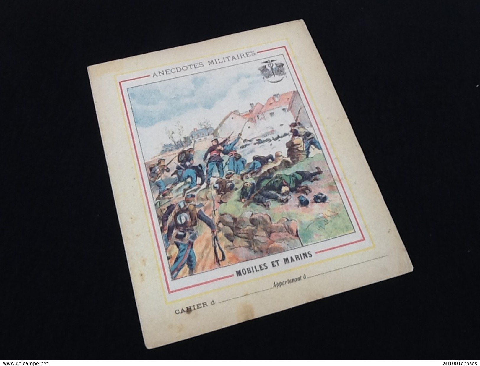 Ancien Protège-cahier Illustré Anecdotes Militaires Mobiles Et Marins - Schutzumschläge