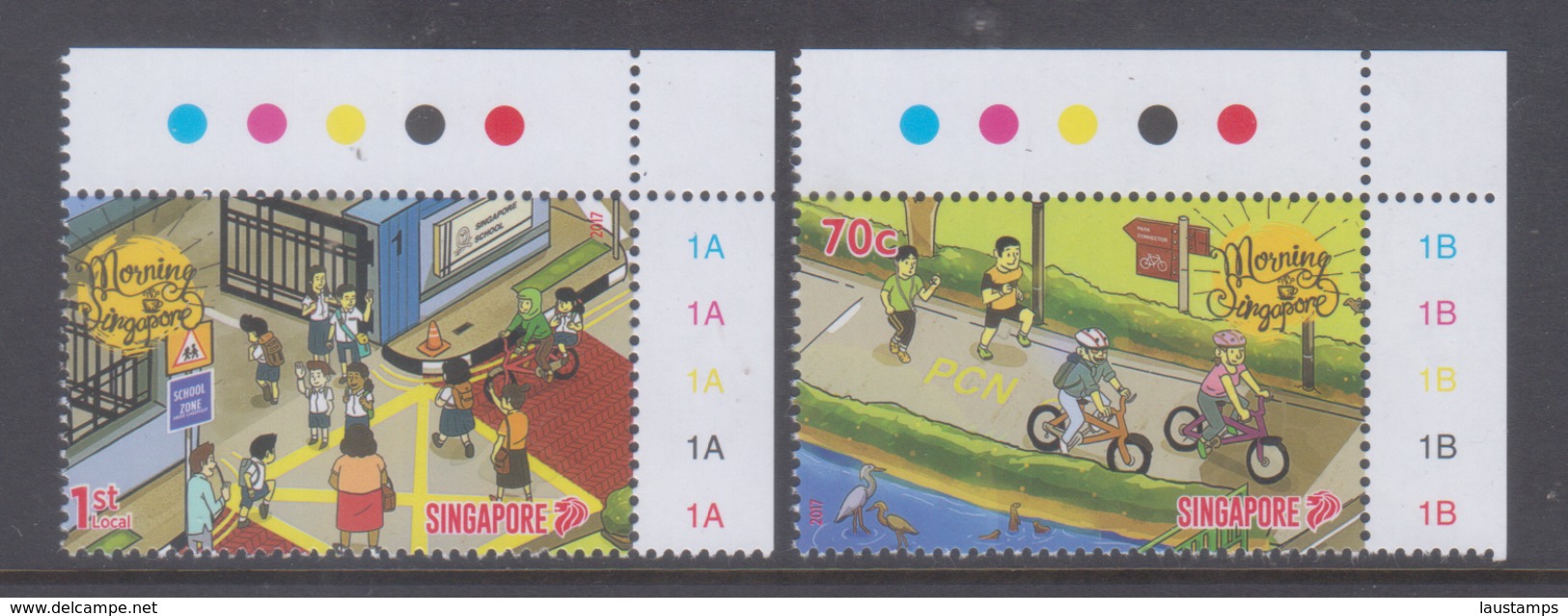 Singapore 2017 Morning Singapore, Cycling 2v MNH - Vélo