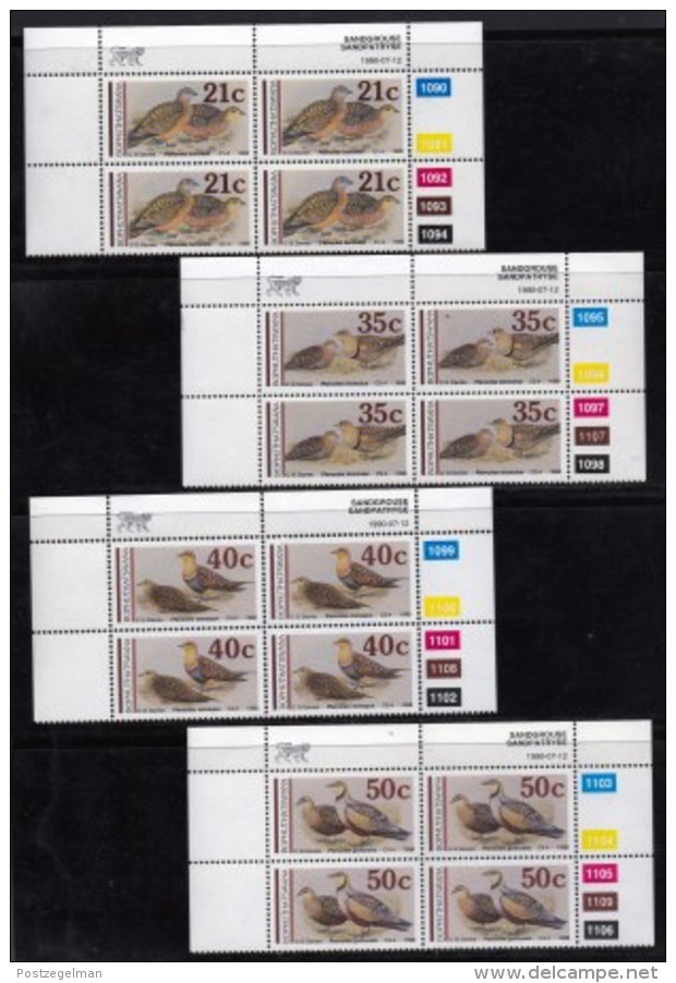 BOPHUTHATSWANA, 1990, Mint Never Hinges Stamps In Control Blocks, MI 239-242, Sand Grouses, X454 - Bophuthatswana