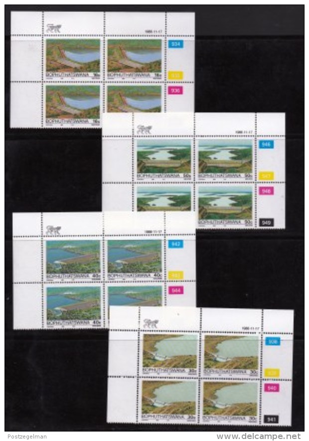 BOPHUTHATSWANA, 1988, Mint Never Hinges Stamps In Control Blocks, MI 210-213, Water Conservation, X447 - Bophuthatswana