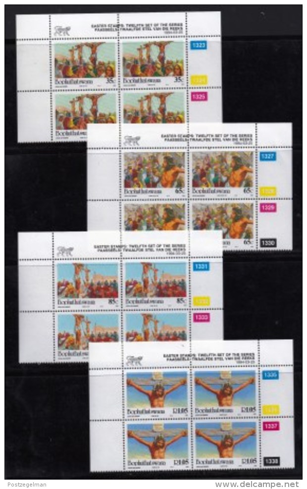 BOPHUTHATSWANA, 1994, Mint Never Hinges Stamps In Control Blocks, MI 307-310, X477, Easter - Bophuthatswana