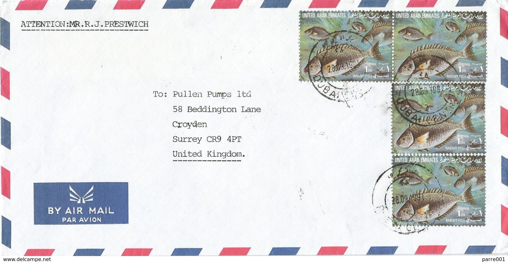 United Arab Emirates UAE 1991 Dubai Rabbit Fish Cover - Verenigde Arabische Emiraten