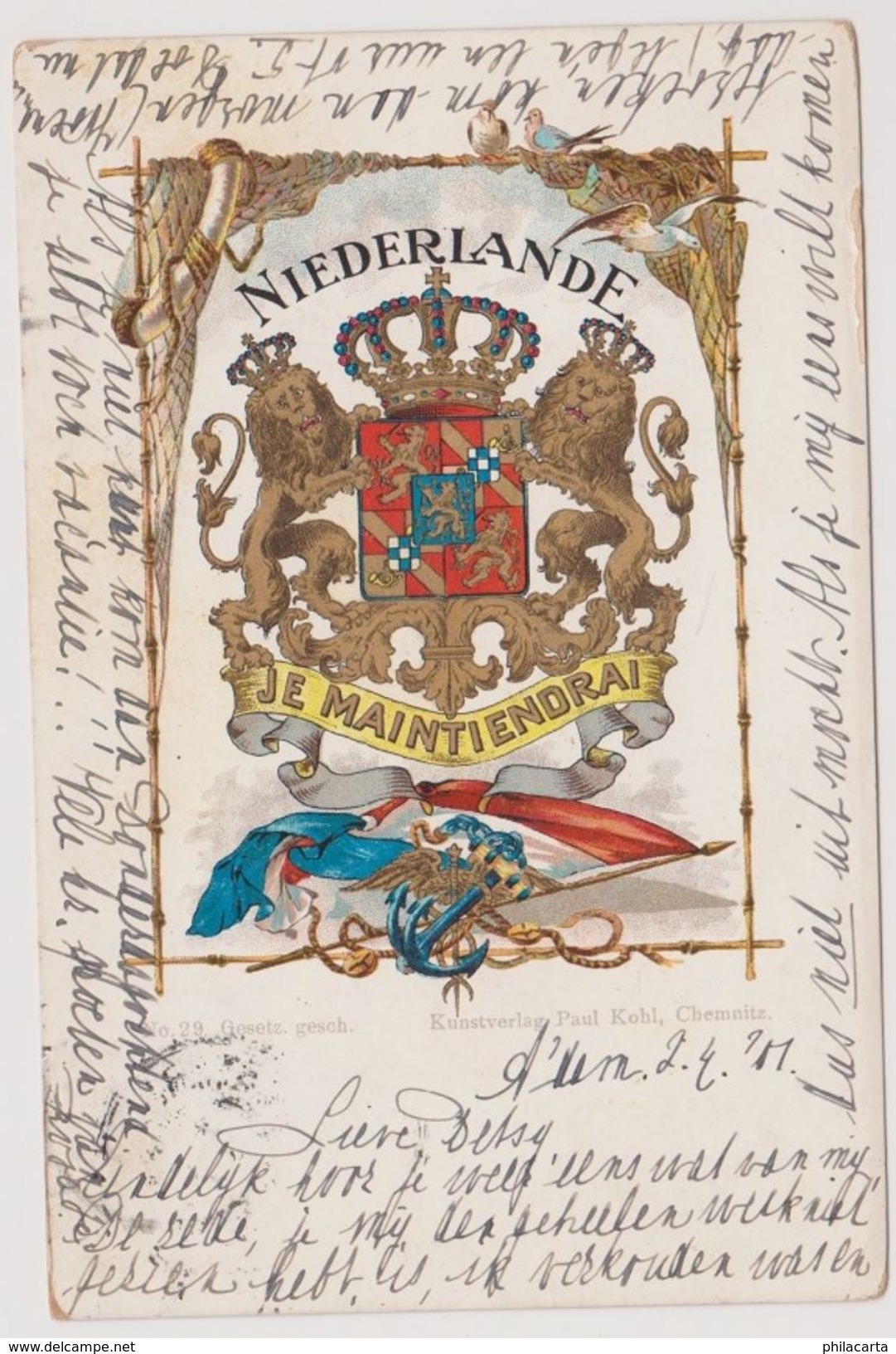 Nederland Niederlande - Wapen Je Maintiendrai - 1901 - Andere & Zonder Classificatie