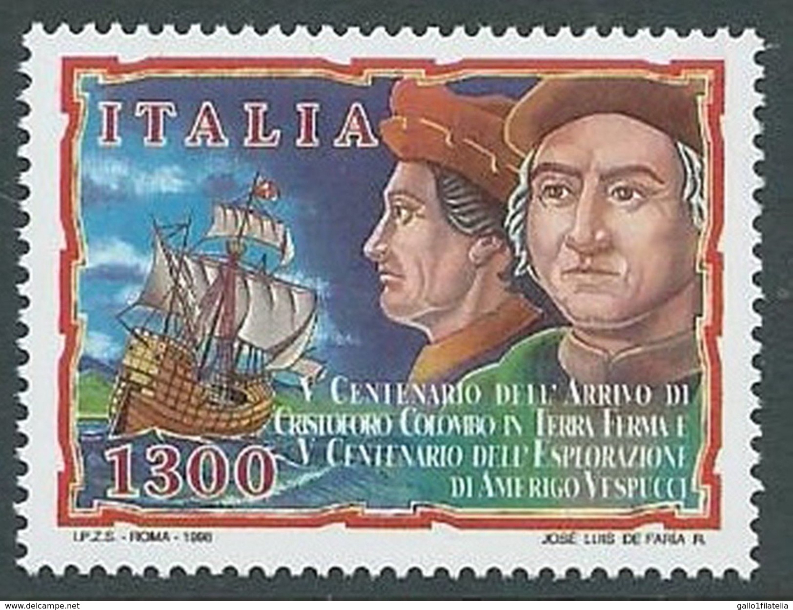 1998 - ITALIA - CRISTOFORO COLOMBO - AMERIGO VESPUCCI - CONGIUNTA CON IL VENEZUELA / JOINT WITH VENEZUELA. MNH - Emissioni Congiunte