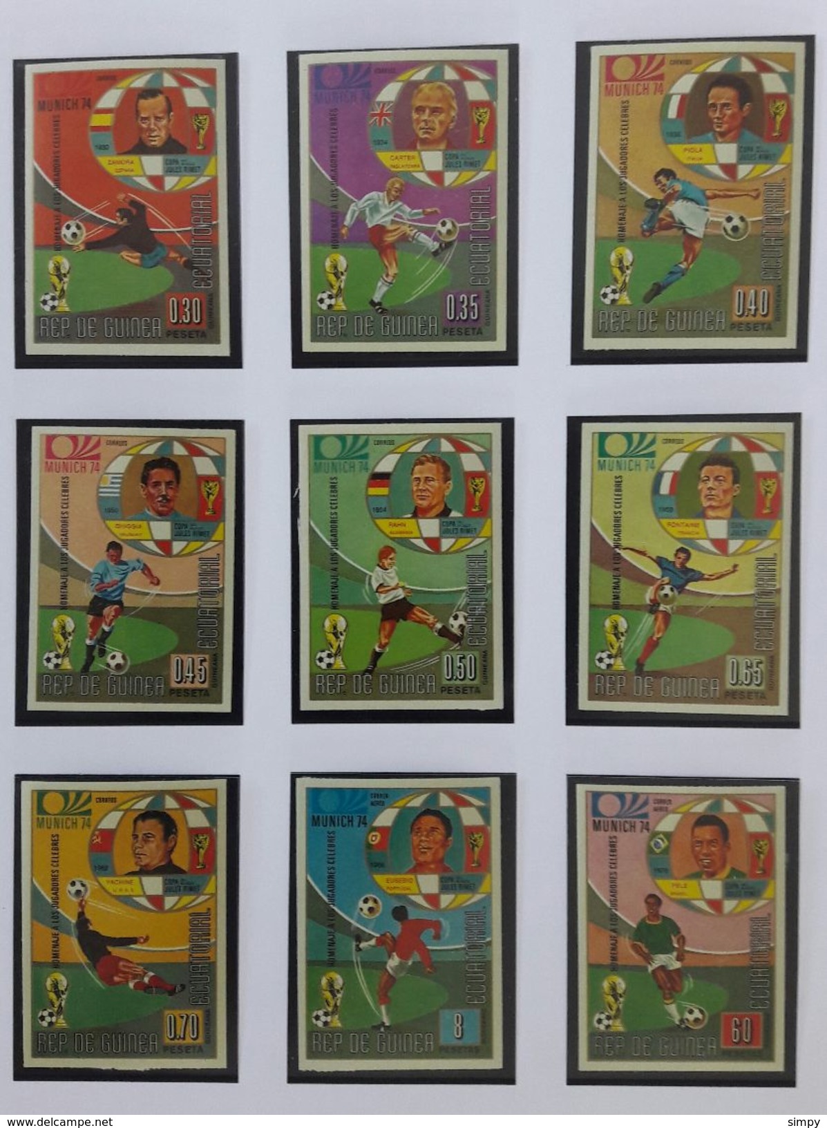 GUINEA Ecuatorial 1974 Football Soccer World Cup Germany 1974 IMPERFORATED Stamps  MNH - 1974 – Germania Ovest