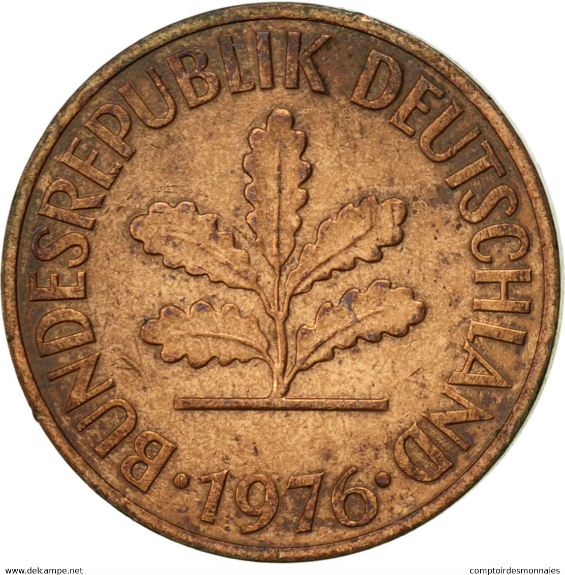 Monnaie, République Fédérale Allemande, 2 Pfennig, 1976, Stuttgart, TTB+ - 2 Pfennig