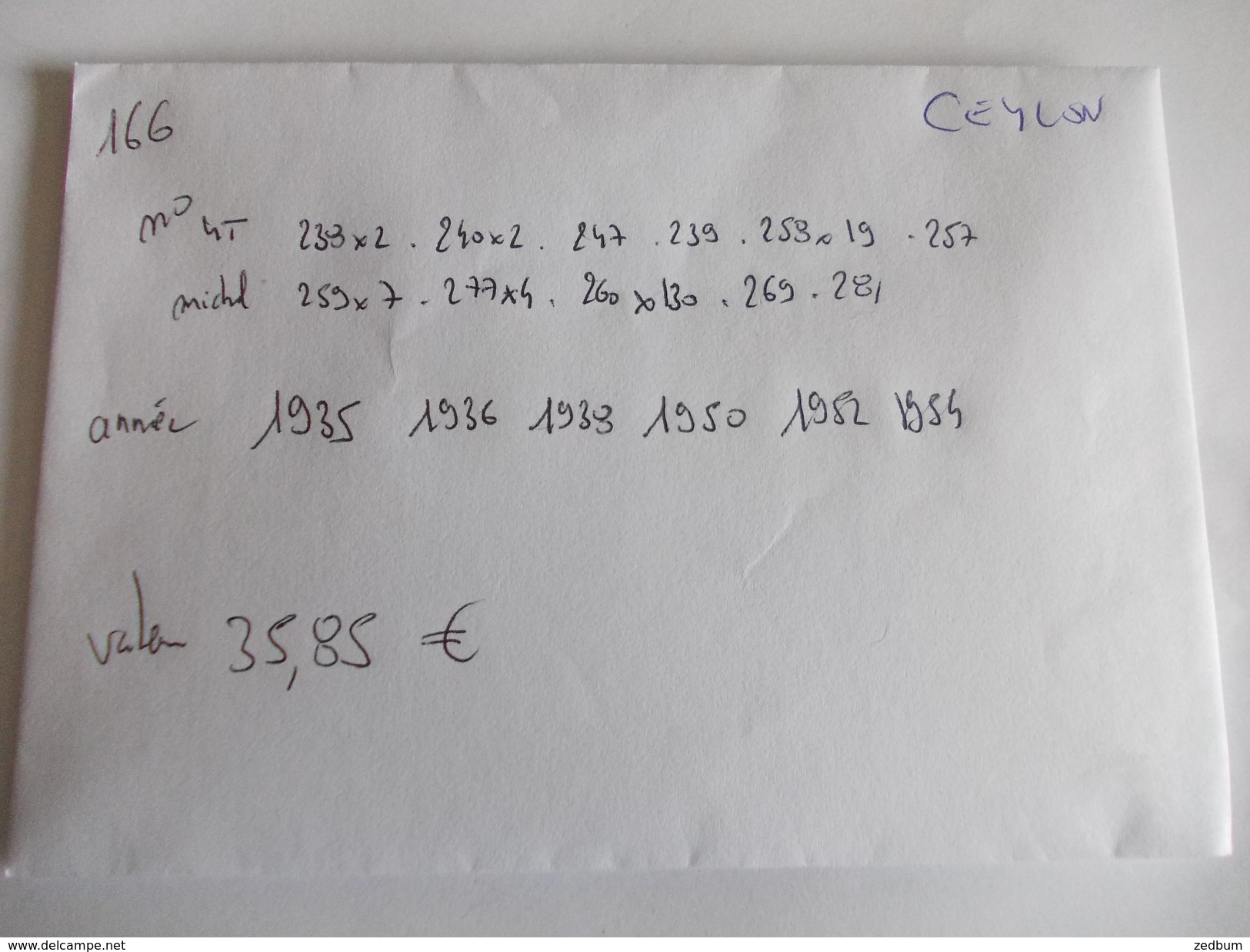 TIMBRE Ceylan valeur 35.85 &euro;