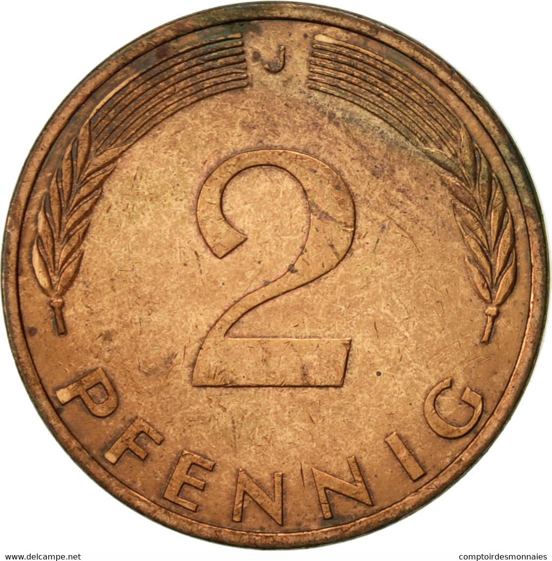 Monnaie, République Fédérale Allemande, 2 Pfennig, 1974, Hambourg, TTB+ - 2 Pfennig