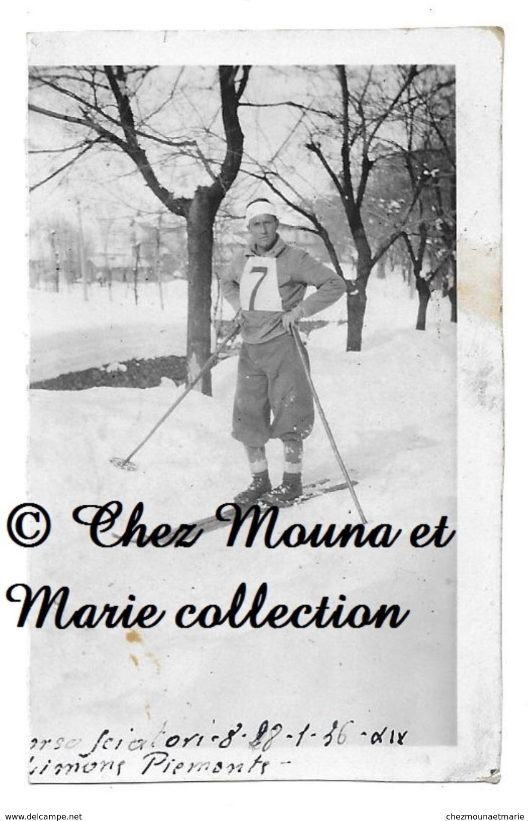 LIMONE PIEMONTE 1936 - CORSO SCIATORI COURSE DE SKI - ITALIE - PHOTO 9.5 X 6 CM - Sports D'hiver