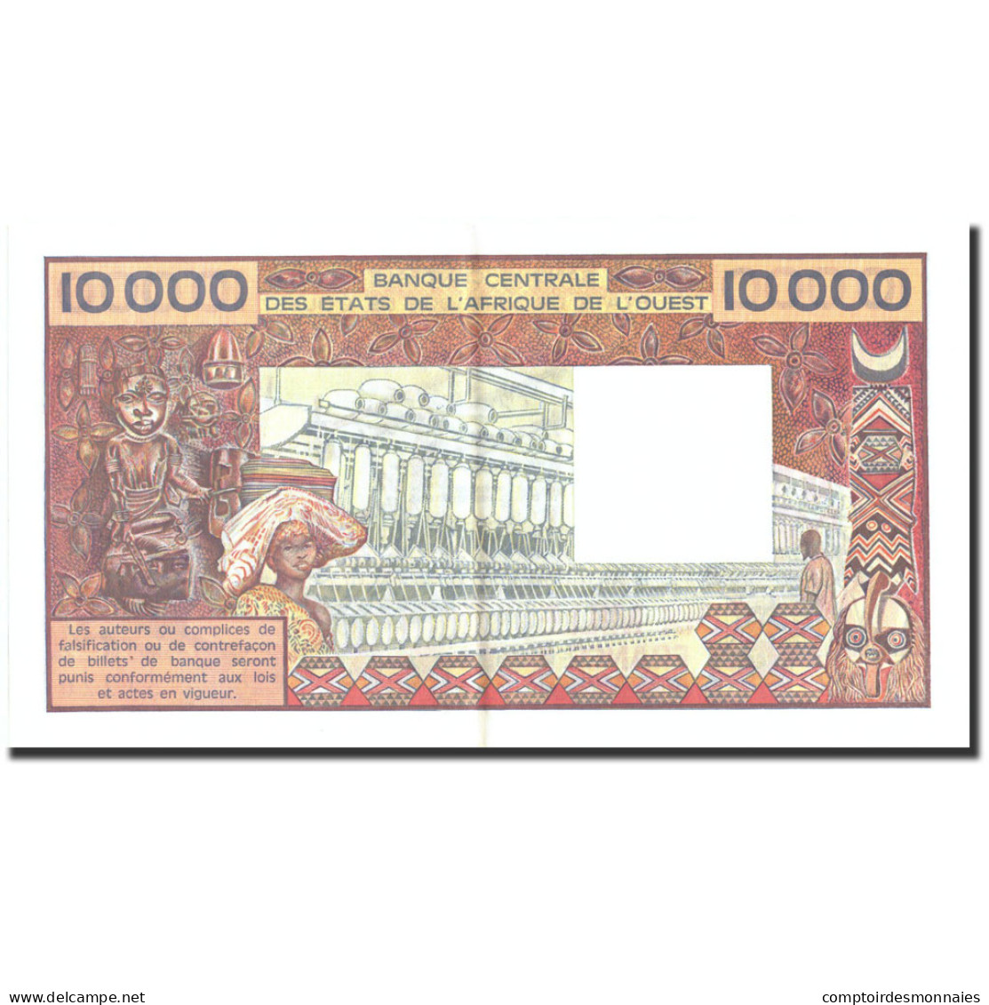 Billet, West African States, 10,000 Francs, Undated (1977-92), Undated - Westafrikanischer Staaten