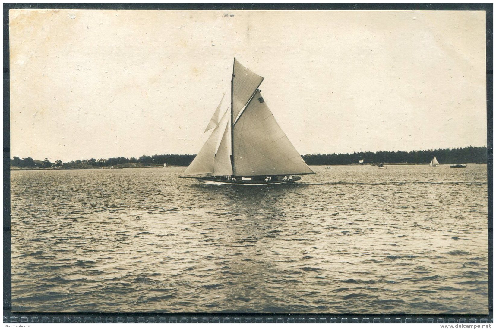 1912 Sweden Stockholm Olympics Official Postcard No 310 Norway Sailing 'Magda 9' - Giochi Olimpici