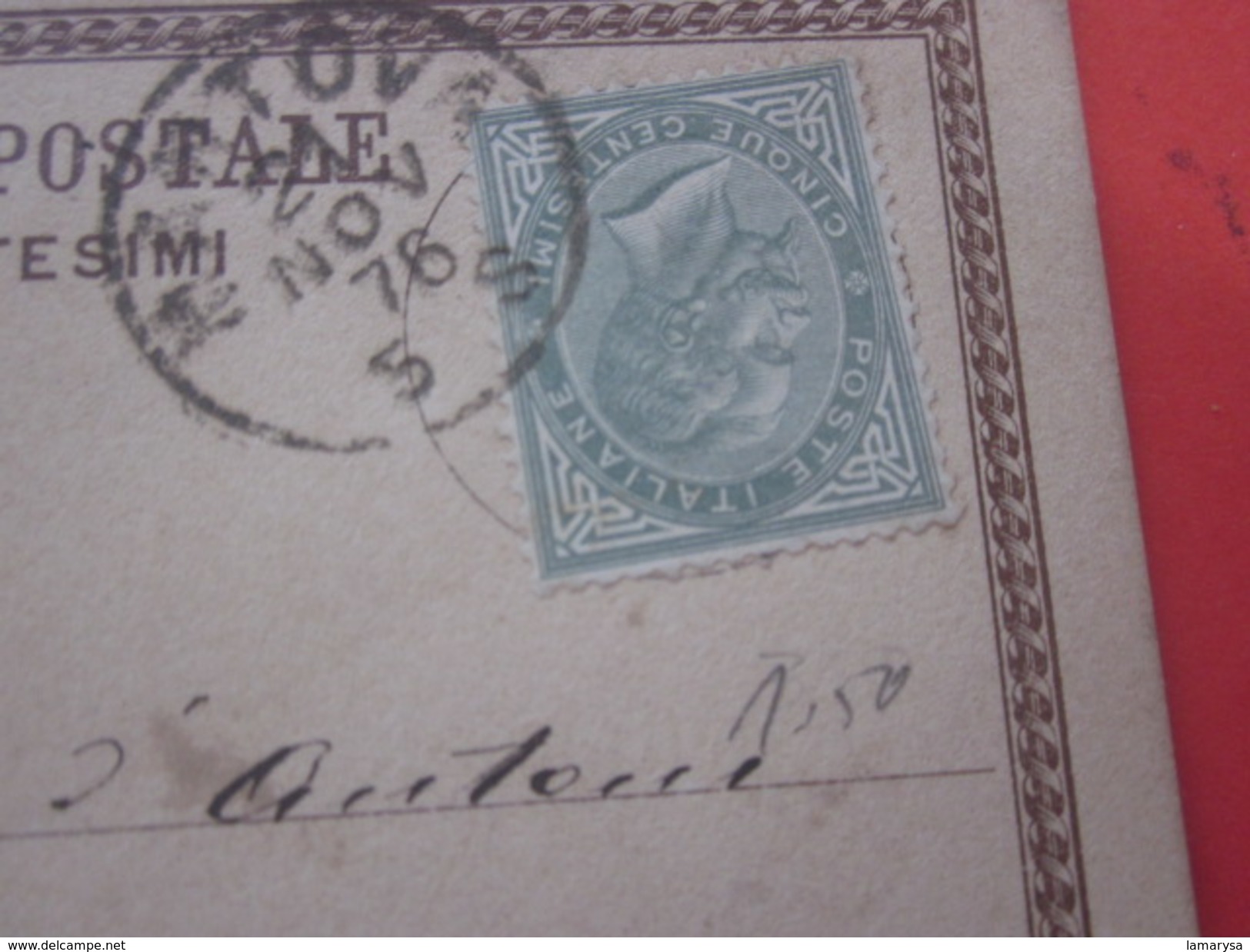 1876 Cartolina Postale Integer Entiers Postaux Genova Italia-Italie1861-1944 Royaume 1861-78 Victor Emmanuel II -Trento - Postwaardestukken