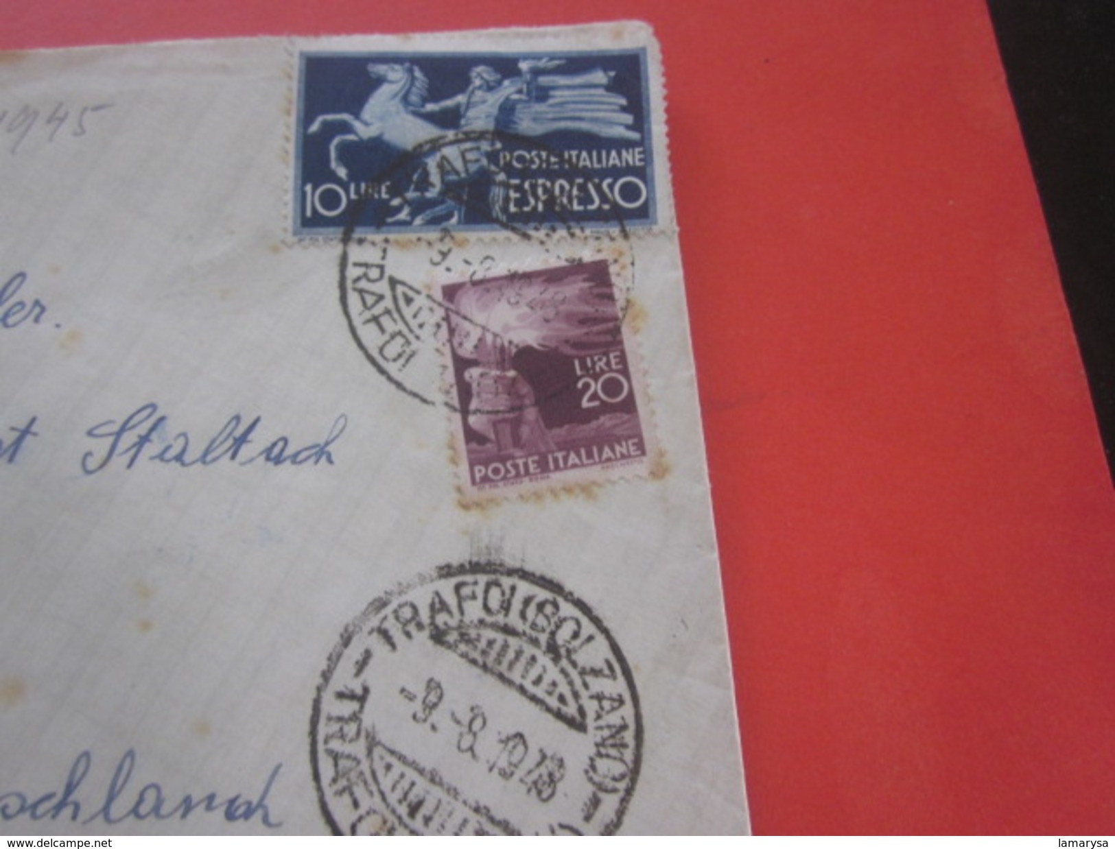 WW2 1945 -Lettera-Lettre Trafoi/Italia Italie 44-45 République Sociale Poste Exprèsse Marcophilie,UT Zone Deutschland - Express Mail