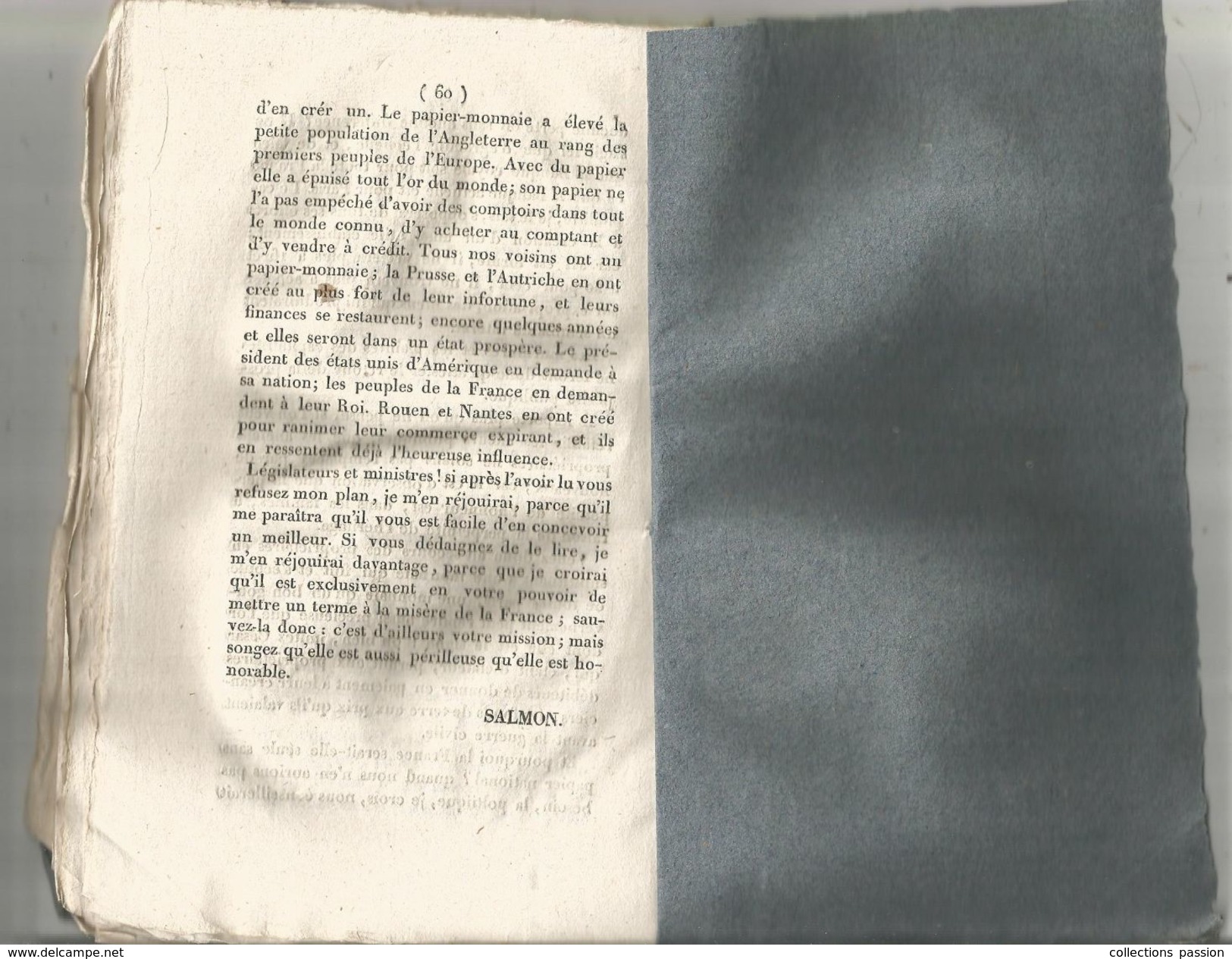 Décrets & Lois , ENCORE UN PLAN DE FINANCES , Par L. Salmon  , 1818 , 60 Pages , Frais Fr : 2.70 Euros - Décrets & Lois