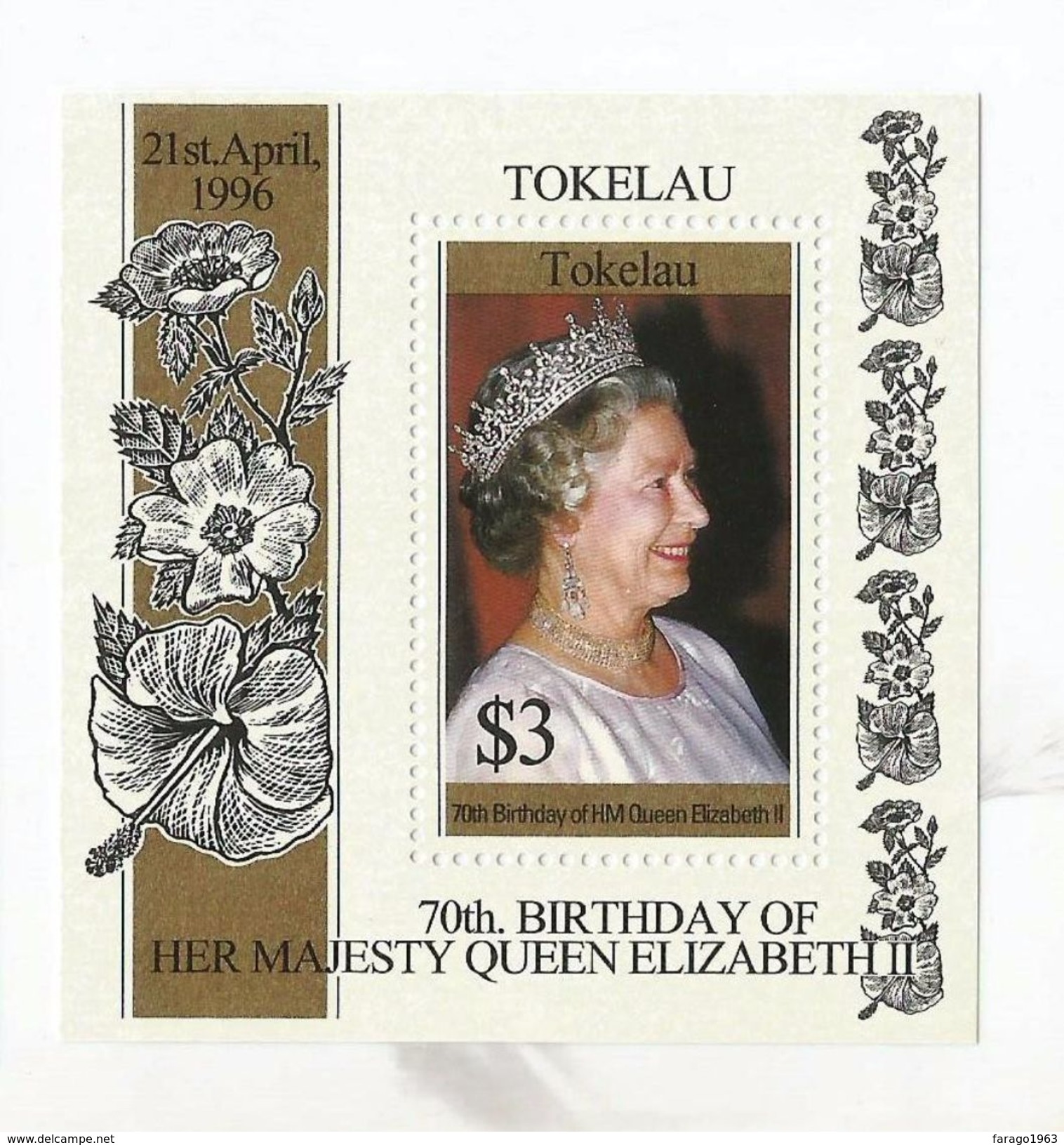 1996 Tokelau  QEII 70th Birthday Royalty Complete Set Of 4 +  Souvenir Sheet  MNH - Tokelau