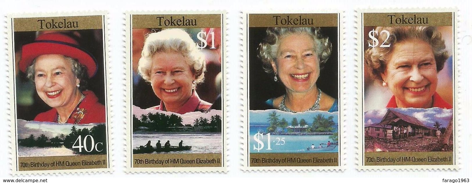 1996 Tokelau  QEII 70th Birthday Royalty Complete Set Of 4 +  Souvenir Sheet  MNH - Tokelau